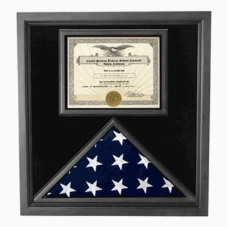 Flag and Certificate Case, Flag Display Cases With Certificate