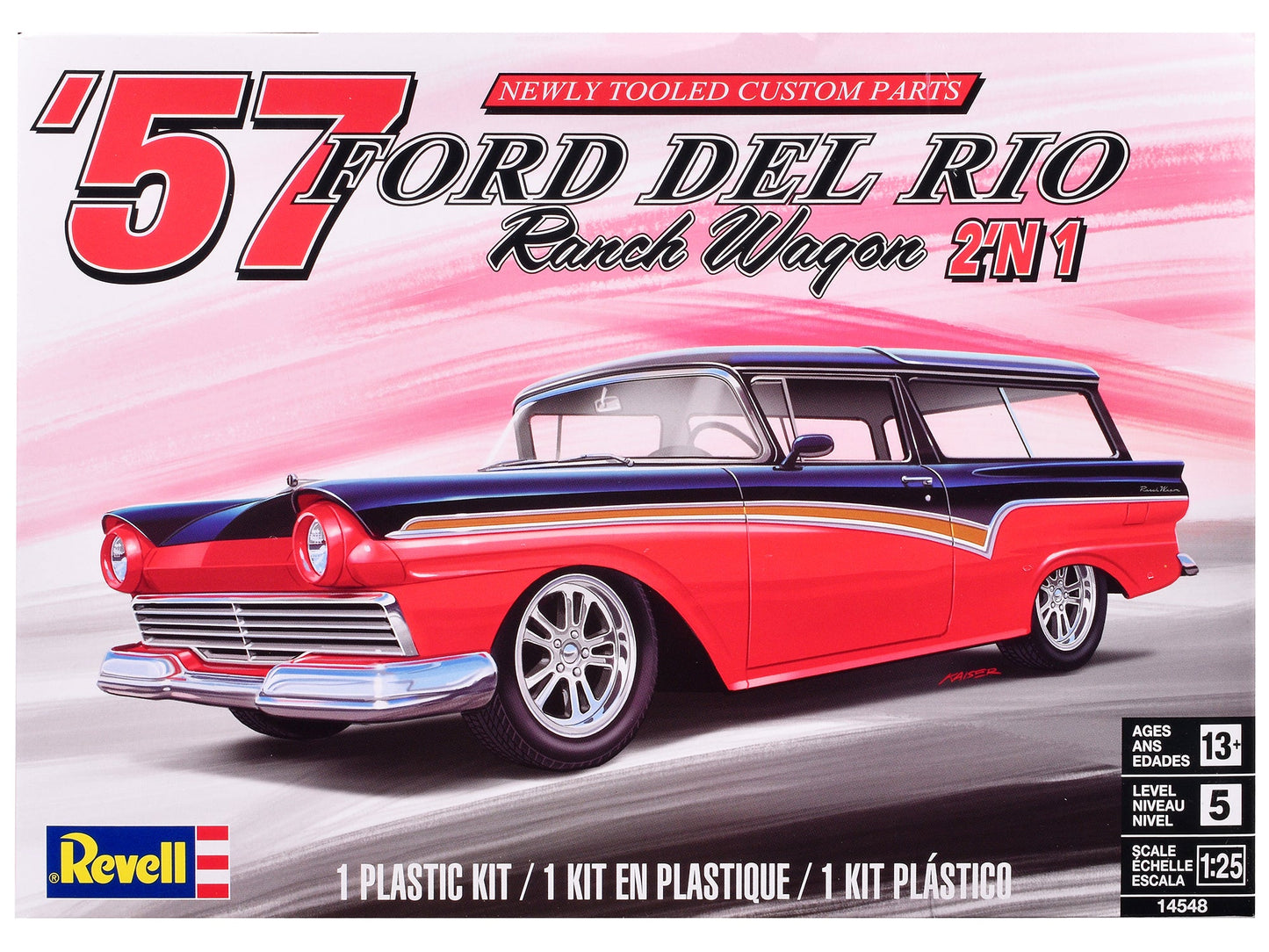 Level 5 Model Kit 1957 Ford Del Rio Ranch Wagon 2-in-1 Kit 1/25 Scale Model by Revell  free shipping USA