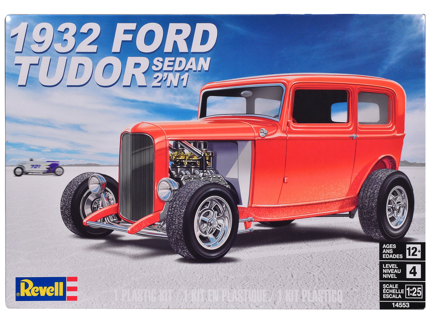 Level 4 Model Kit 1932 Ford Tudor Sedan 2-in-1 Kit 1/25 Scale Model by Revell  free shipping USA