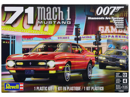 Level 4 Model Kit 1971 Ford Mustang Mach 1 James Bond 007 "Diamonds Are Forever" (1971) Movie 1/25 Scale Model by Revell  free shipping USA