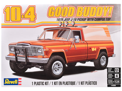 Level 4 Model Kit 1979 Jeep J-10 Pickup Truck with Camper Top 1/24 Scale Model by Revell  free shipping USA