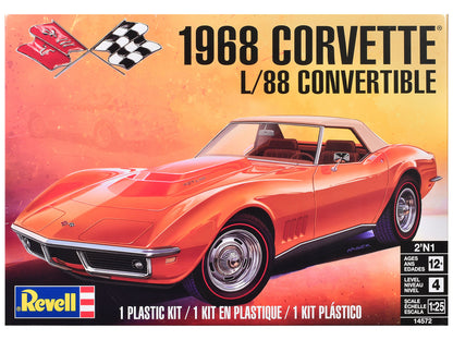 Level 4 Model Kit 1968 Chevrolet Corvette L/88 Convertible 2-in-1 1/25 Scale Model by Revell  free shipping USA