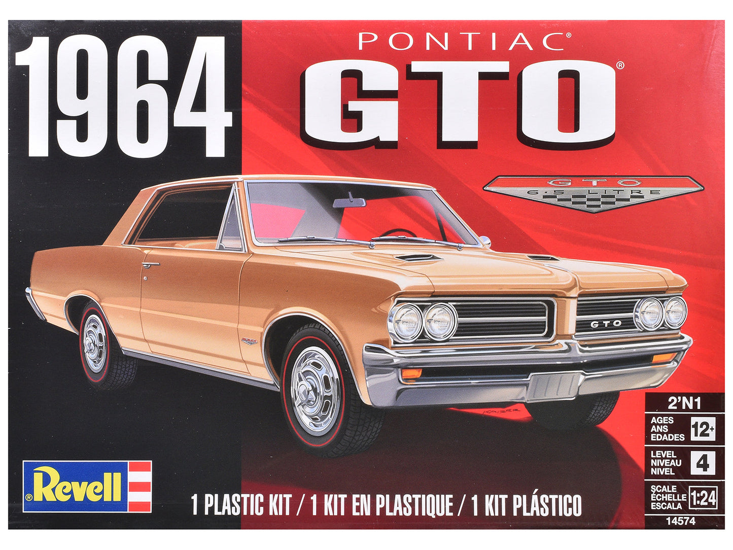 Level 4 Model Kit 1964 Pontiac GTO 2-in-1 Kit 1/24 Scale Model by Revell  free shipping USA