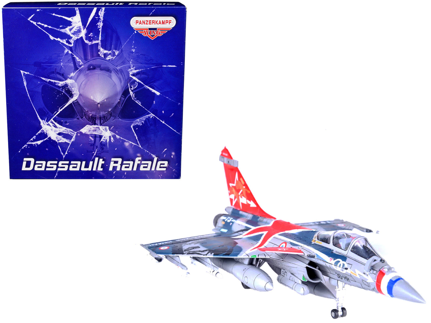 Dassault Rafale C Fighter Jet "Regiment de Chasse 2/30 Normandie-Niemen" 75th Anniversary Edition with Missile Accessories "Panzerkampf Wing" Series 1/72 Scale Model by Panzerkampf  free shipping USA
