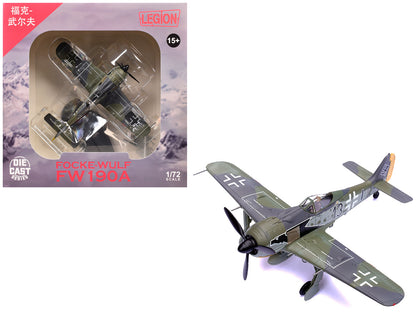 Focke-Wulf Fw 190A Aircraft "Black 13 8./JG 2 Richthofen France" (1943) German Luftwaffe 1/72 Diecast Model Airplane by Legion  free shipping USA