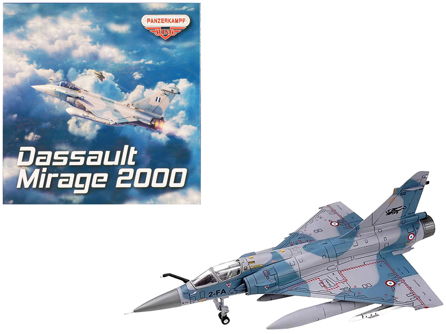 Dassault Mirage 2000-5F Fighter Aircraft "2-FA Cigognes" French Air Force "Wing" Series 1/72 Diecast Model by Panzerkampf  free shipping USA