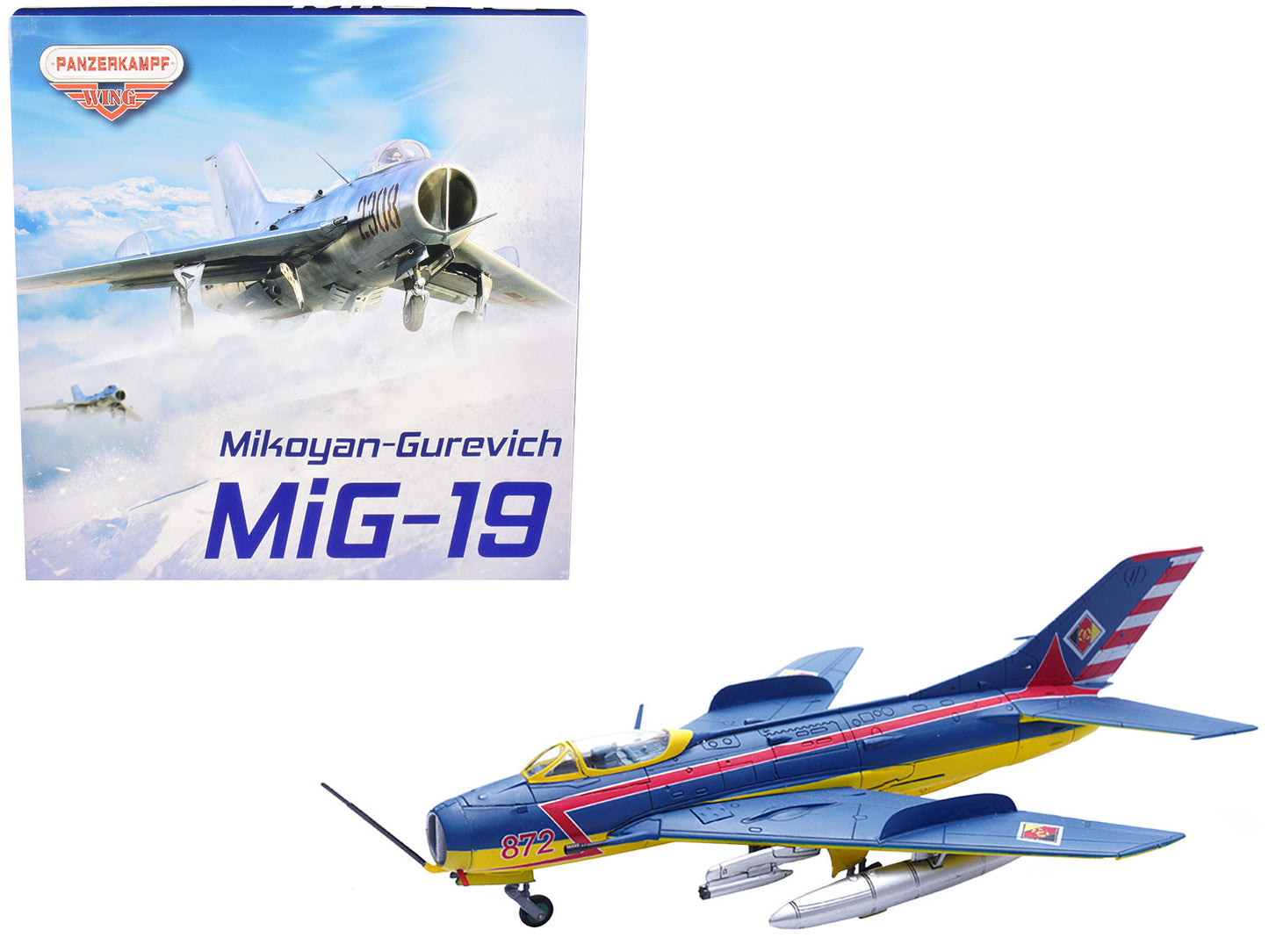 Mikoyan-Gurevich MiG-19S Farmer C Fighter Aircraft "1 Staffel/JG-3. Preschen." 5th World Aerobatic Championships (1968) "Wing" Series 1/72 Diecast Model by Panzerkampf  free shipping USA
