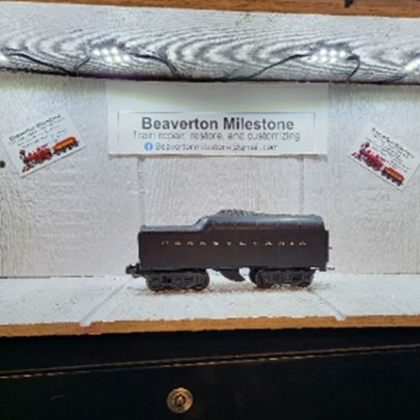 LIONEL PRR TENDER WITH SILVER LETTERS AND BACK-UP LIGHT