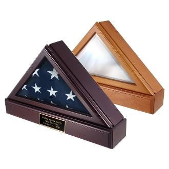 Flag Box, Flag Pedestal Box, Flag Boxes With Personalized Engraved Plate