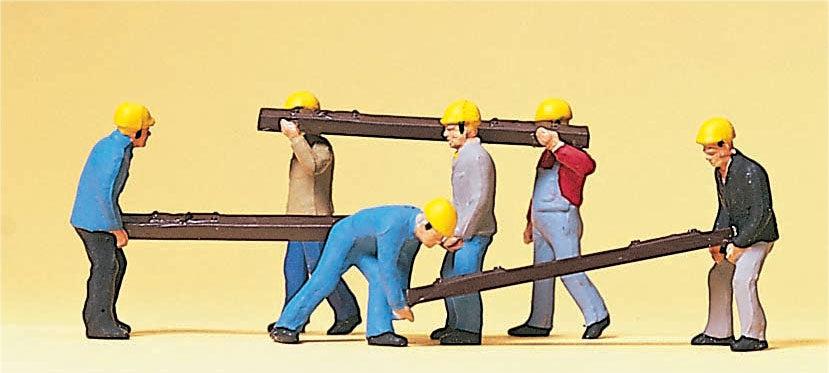 Preiser 10034 HO Scale Track Workers with Ties Figures (6)