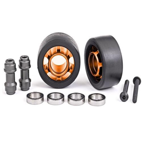 Traxxas 7775T Aluminum Wheelie Bar Wheels Orange Maxx Sledge X-Maxx XRT