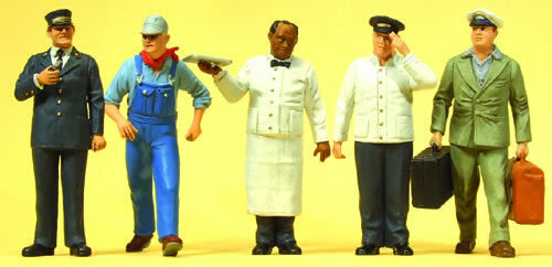 Preiser 65355 O Scale Railroad Personnel US Railway Personnel pkg(5)