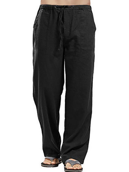 Men's Full Size Drawsting Straight Leg Pants Plus Size
