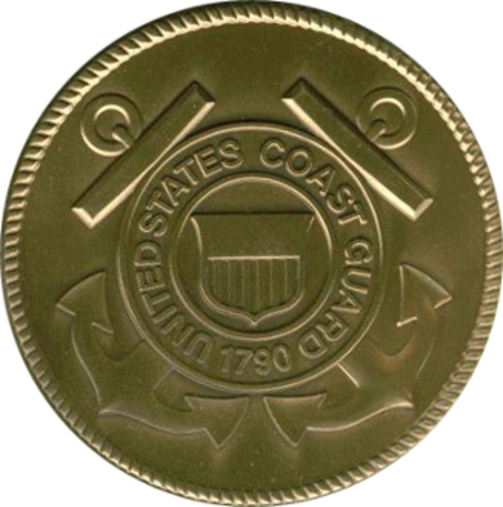 Coast Guard Service Medallion, Brass Coast Guard Medallion.