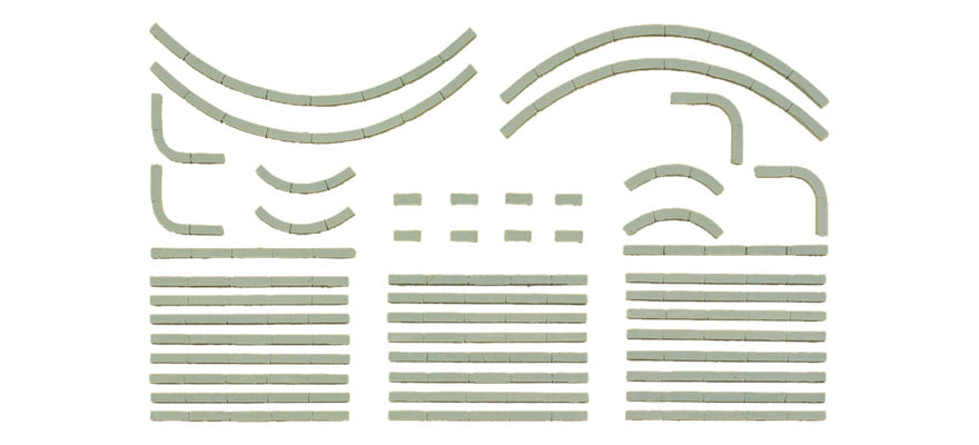 Preiser 18200 HO Scale Curbstones 38-Piece Kit