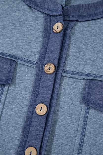 Placket Chest Pockets Short Sleeve Wide Leg Jumpsuit