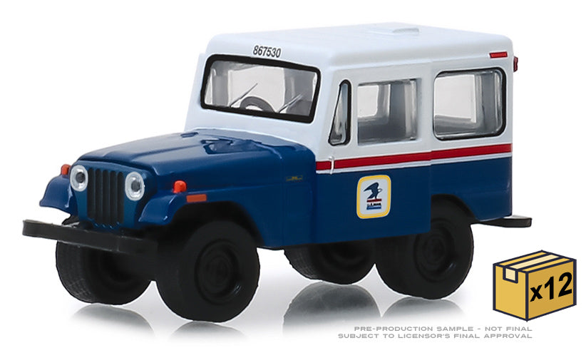 Greenlight 29998-CASE 1/64 USPS 1971 Jeep DJ-5 in Blue, Case