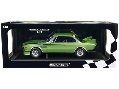 1973 BMW 3.0 CSL Green Metallic with Black Stripes Limited Edition to 450 pieces Worldwide 1/18 Diecast Model Car by Minichamps  free shipping USA