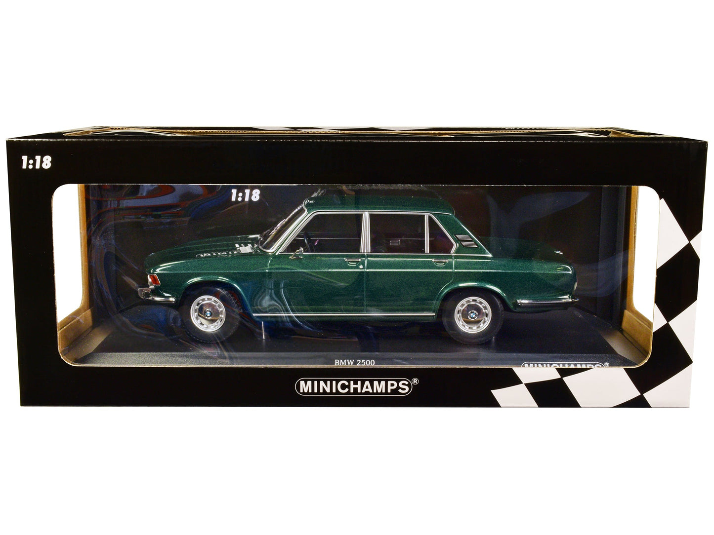 1968 BMW 2500 Green Metallic Limited Edition to 504 pieces Worldwide 1/18 Diecast Model Car by Minichamps  free shipping USA