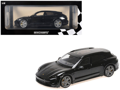 2021 Porsche Taycan CUV Turbo S Black Limited Edition to 480 pieces Worldwide 1/18 Diecast Model Car by Minichamps  free shipping USA