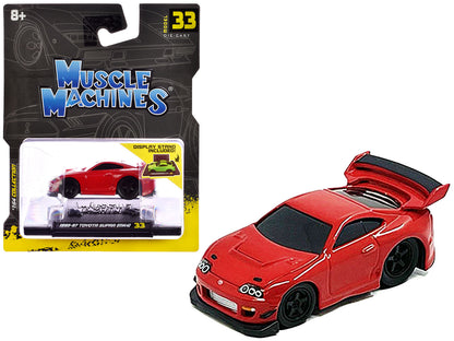 1995-1997 Toyota Supra (MK4) Red 1/64 Diecast Model Car by Muscle Machines  free shipping USA