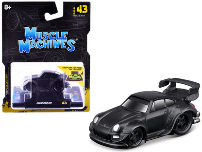 RWB 993 911 Matt Black 1/64 Diecast Model Car by Muscle Machines  free shipping USA