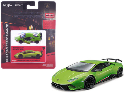 Lamborghini Huracan Performante Green "Speed Icons" Series 1/64 Diecast Model Car by Maisto  free shipping USA