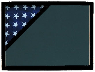 Shadow box to hold a 5’ X 9.5’ flag, Oak Finish.