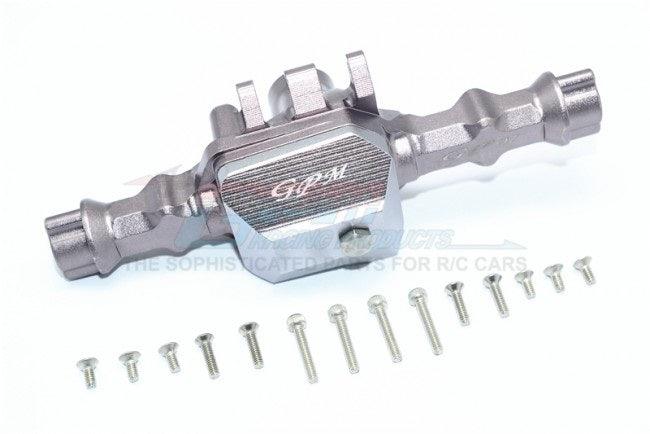 GPM ALUMINUM REAR GEAR BOX TRAXXAS TRX4 TRAIL DEFENDER CRAWLER GUN SILVER