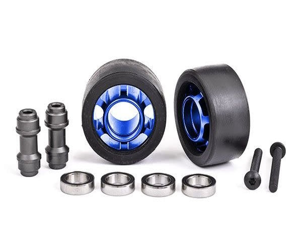 Traxxas 7775X Aluminum Wheelie Bar Wheels Blue Maxx Sledge X-Maxx XRT
