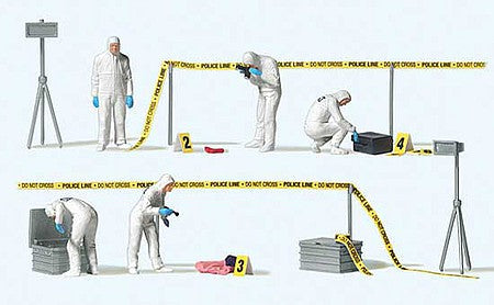 Preiser 10800 HO Scale Crime Scene Investigation 5 Figures, Detail