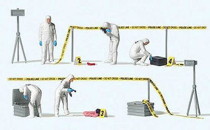 Preiser 10800 HO Scale Crime Scene Investigation 5 Figures, Detail