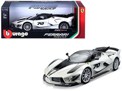 Ferrari FXX-K Evo #70 White 1/18 Diecast Model Car by Bburago  free shipping USA