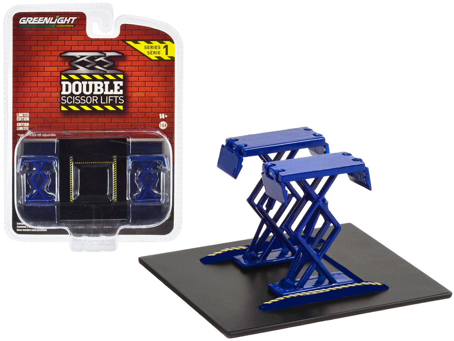 Automotive Double Scissor Lift Blue "Double Scissor Lifts" Series 1 1/64 Diecast Model by Greenlight  free shipping USA