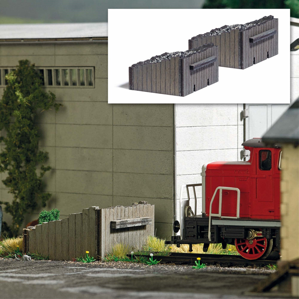 Busch 8189 N Scale Wooden Buffer Stop Bumpers Kit, 2-Pack