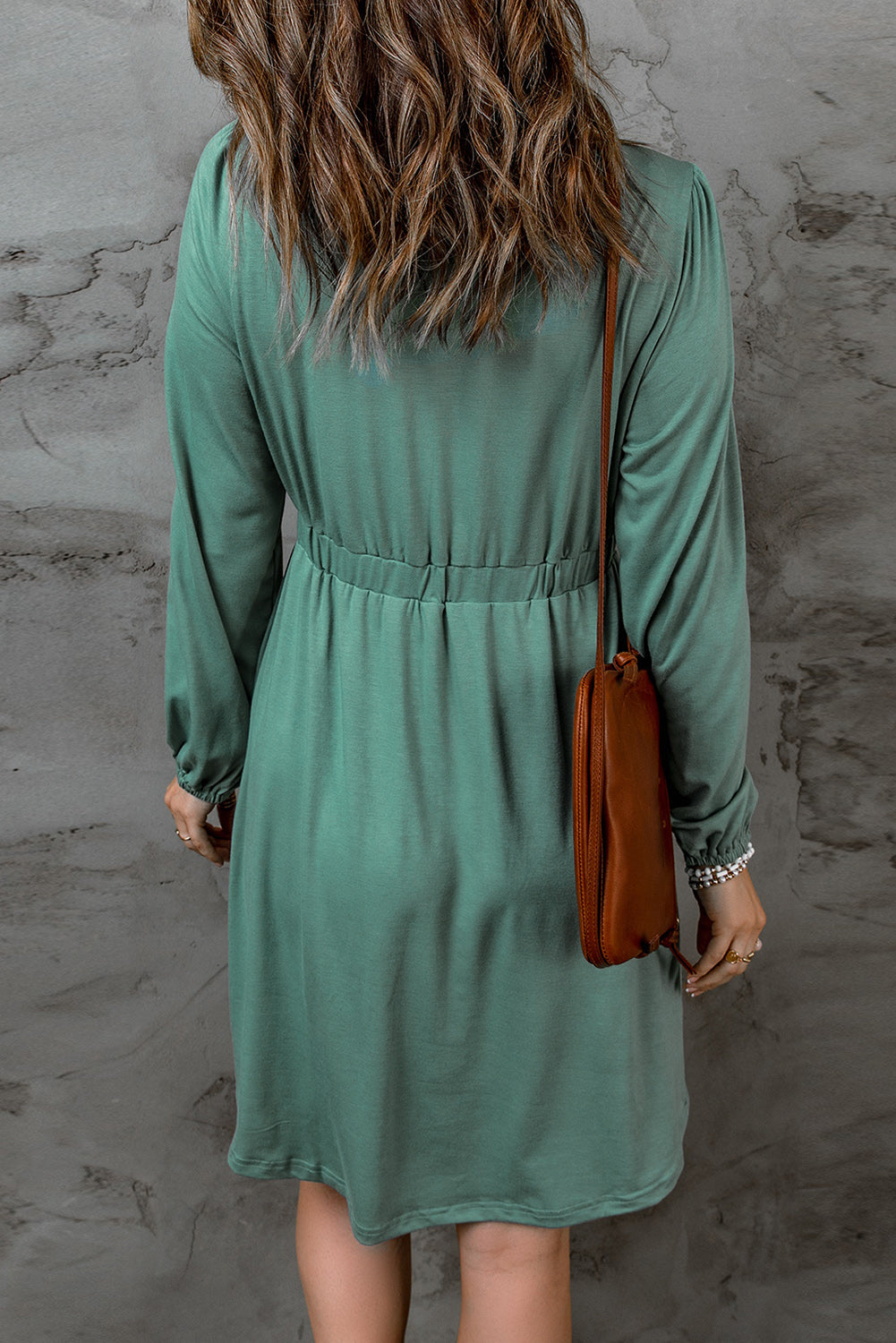 Julianna Button Up High Waist Long Sleeve Dress. by Poppy Lee Lane