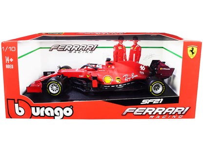Ferrari SF21 #16 Charles Leclerc Formula One F1 Car "Ferrari Racing" Series 1/18 Diecast Model Car by Bburago  free shipping USA