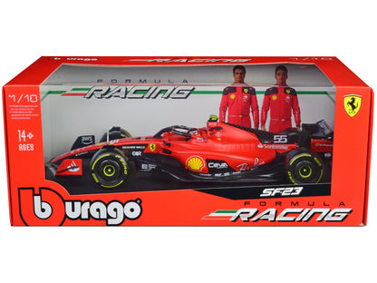 Ferrari SF-23 #55 Carlos Sainz Formula One F1 World Championship (2023) "Formula Racing" Series 1/18 Diecast Model Car by Bburago  free shipping USA