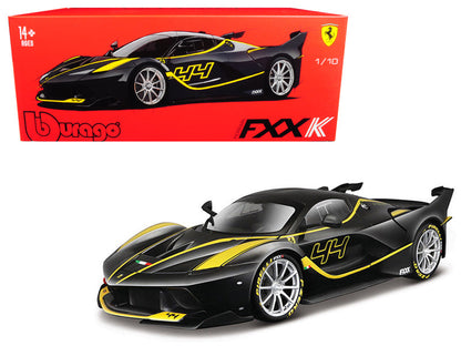 Ferrari FXX-K #44 Black with Yellow Stripes "Signature Series" 1/18 Diecast Model Car by Bburago  free shipping USA