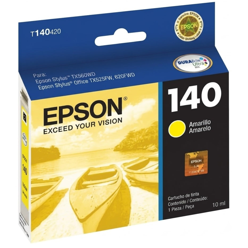 New, Pre-Owned - Epson 140 Yellow Ink Cartridge,Â T140420-AL