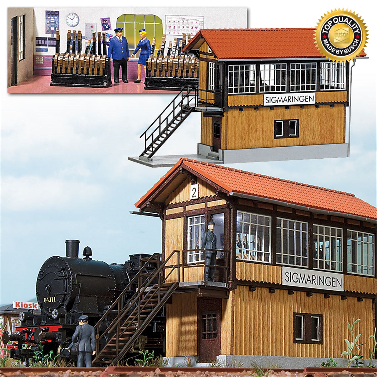 Busch 1425 HO Scale Sigmaringen Signal Tower Laser-Cut Wood Kit