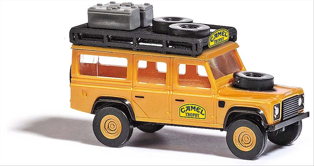 Busch 8382 N Scale Land Rover, Camel Trophy (Yellow)