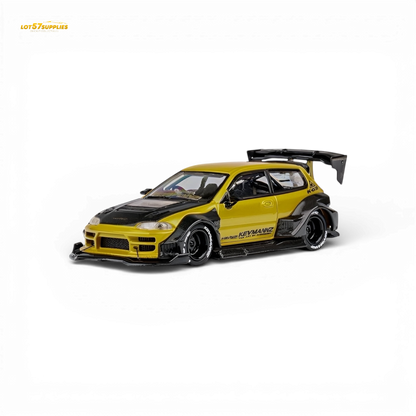 DCM Kevmannz Civic EG Ver.1 Gold Carbon Fiber Long Tail 1:64