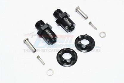 GPM ALUMINUM 17MM HEX ADAPTERS FOR FRONT / REAR TRAXXAS TRX-4 / TRX-6 BLACK