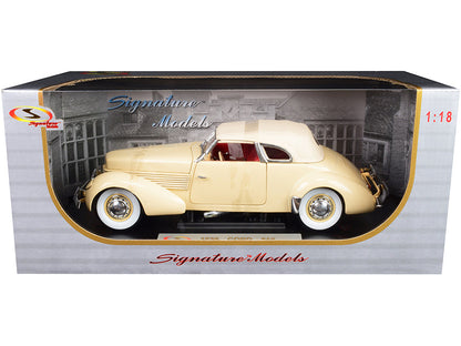 1936 Cord 810 Coupe Yellow with Cream Top and Red Interior 1/18 Diecast Model Car by Signature Models  free shipping USA