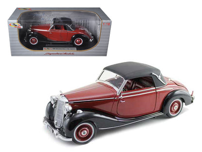 1950 Mercedes Benz 170S Cabriolet Burgundy and Black 1/18 Diecast Model Car by Signature Models  free shipping USA