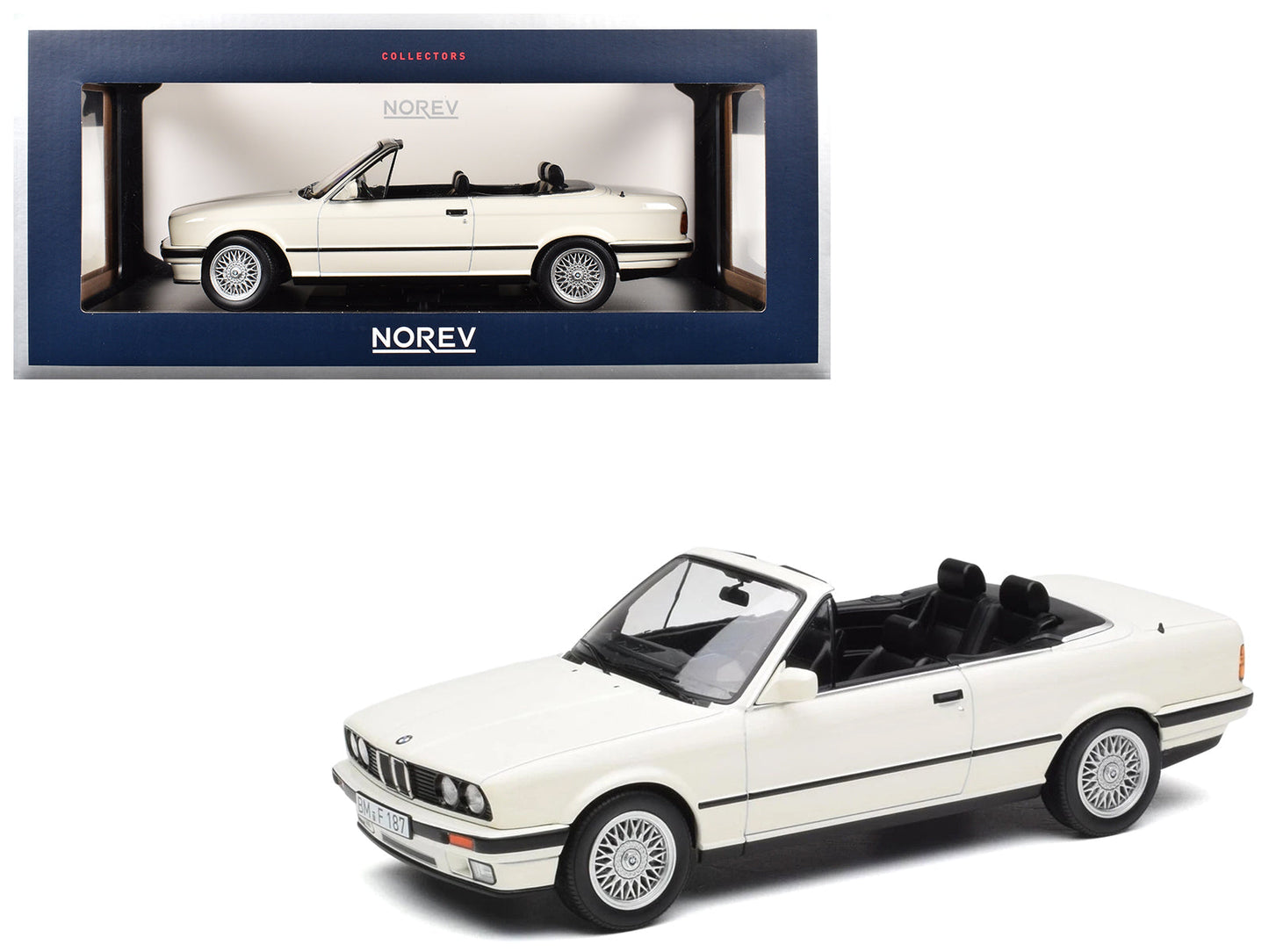 1991 BMW 325i Cabriolet Alpine White 1/18 Diecast Model Car by Norev  free shipping USA