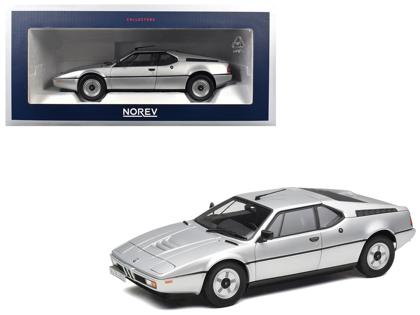 1980 BMW M1 Silver Metallic 1/18 Diecast Model Car by Norev  free shipping USA