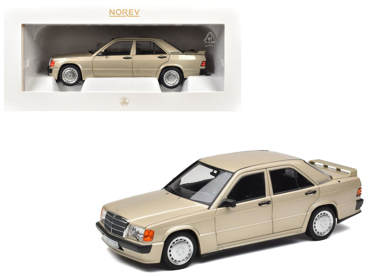 1984 Mercedes-Benz 190E 2.3-16 Smoke Silver Metallic 1/18 Diecast Model Car by Norev  free shipping USA