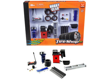 Repair Tire Shop Accessories Tool Set for 1/24 Scale Models by Phoenix Toys  free shipping USA